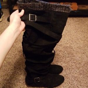 Knee high flat boots